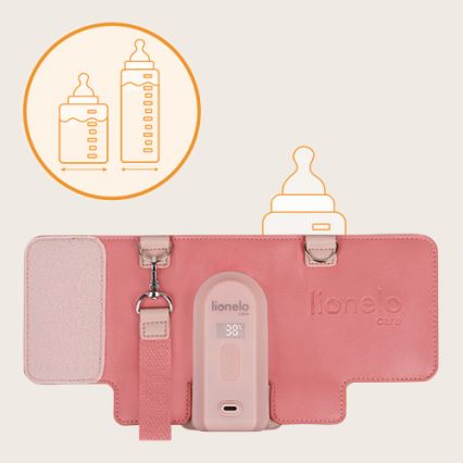 Lionelo - Wiederaufladbarer Flaschenwärmer THERMUP GO EVO 18W/5V rosa