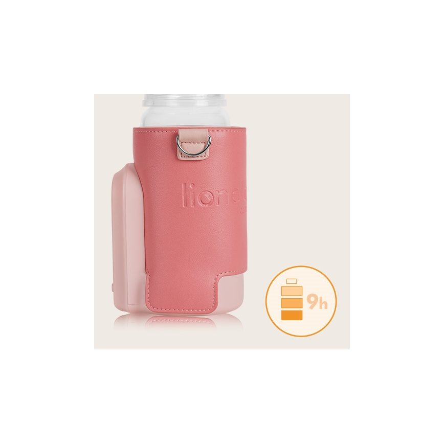 Lionelo - Wiederaufladbarer Flaschenwärmer THERMUP GO EVO 18W/5V rosa