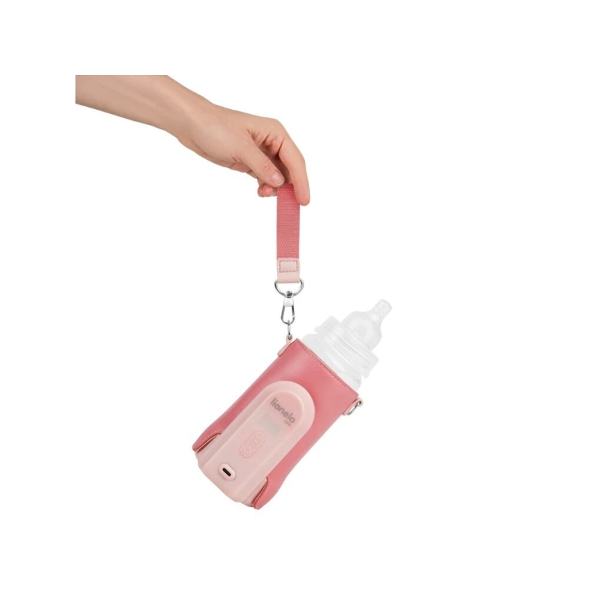 Lionelo - Wiederaufladbarer Flaschenwärmer THERMUP GO EVO 18W/5V rosa