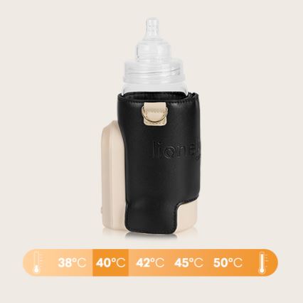 Lionelo - Wiederaufladbarer Flaschenwärmer THERMUP GO EVO 18W/5V schwarz/beige