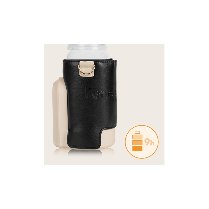 Lionelo - Wiederaufladbarer Flaschenwärmer THERMUP GO EVO 18W/5V schwarz/beige
