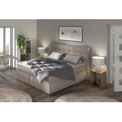 Lit de boxspring avec matelas et surmatelas SOFIA 180x200 cm beige
