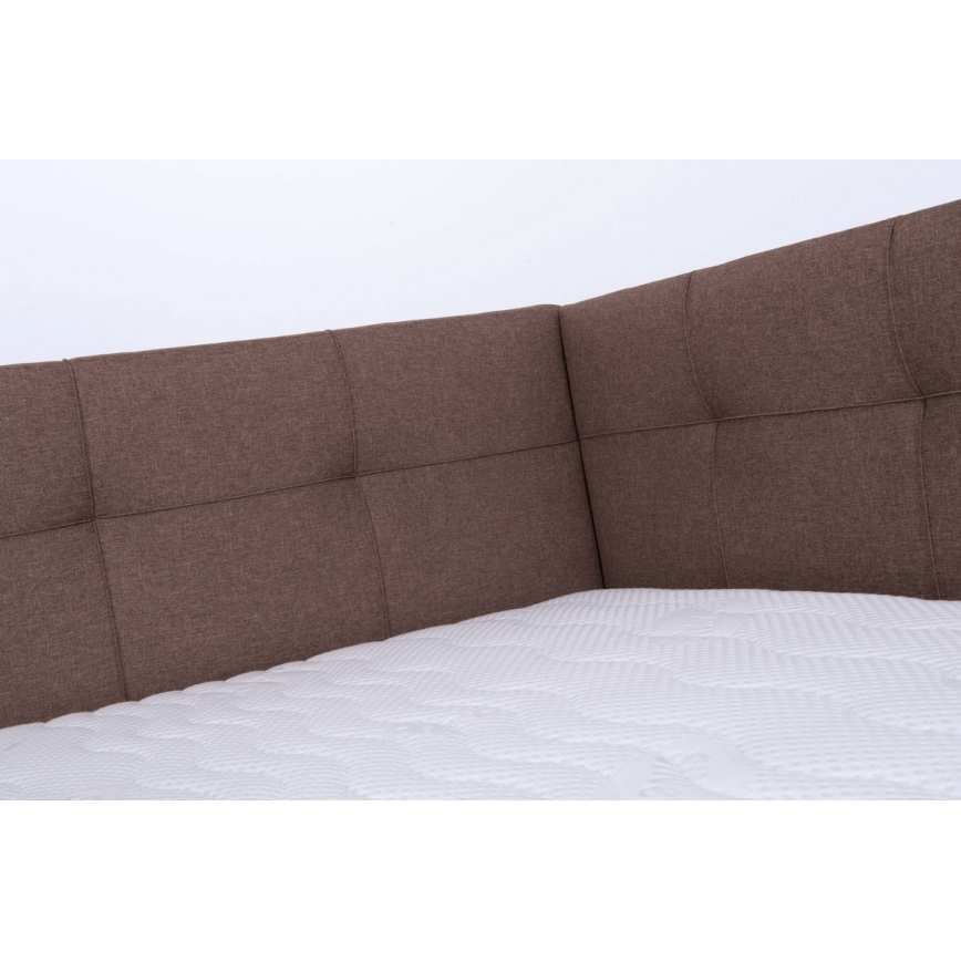Lit rembourré avec coffre de rangement MARIA PETITE 120x200 cm, sans matelas, marron