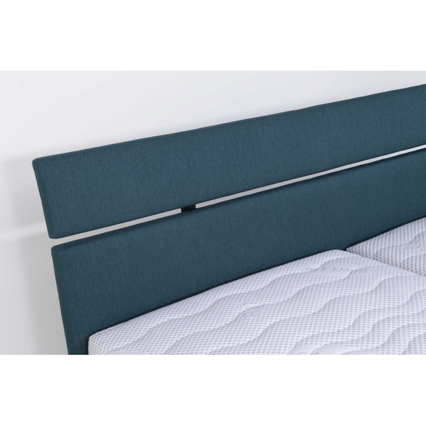 Lit rembourré avec coffre de rangement sans matelas ALIS 180x200 cm bleu pétrole