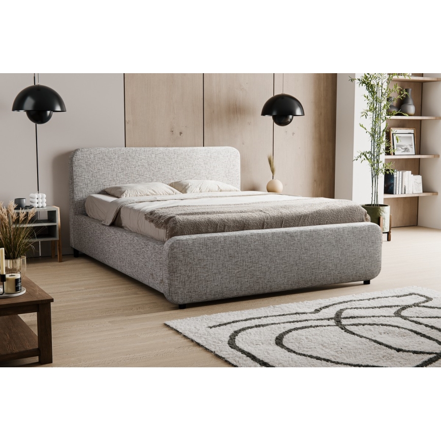 Lit rembourré sans matelas LAJLA 160x200 cm beige