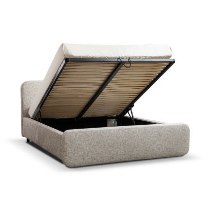 Lit rembourré sans matelas LAJLA 160x200 cm beige