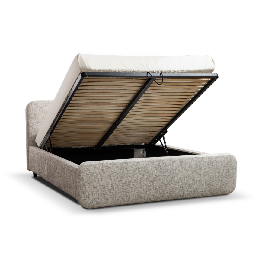 Lit rembourré sans matelas LAJLA 160x200 cm beige