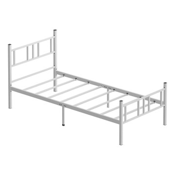 Lit simple en métal PIRON 90 x 200 cm, blanc — charge maximale 120 kg