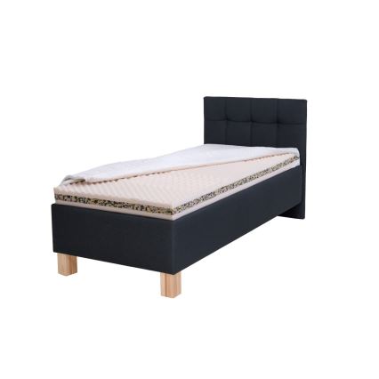 Lit tapissé avec coffre de rangement MARIA ONE 90x200 cm sans matelas, anthracite