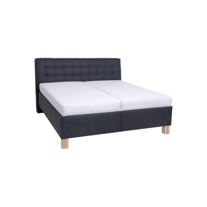 Lit tapissé avec coffre de rangement VIOLET 180 x 200 cm, anthracite — sans matelas