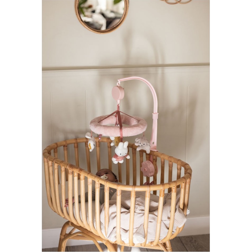 Little Dutch - Mobile musical pour berceau Miffy Fluffy rose