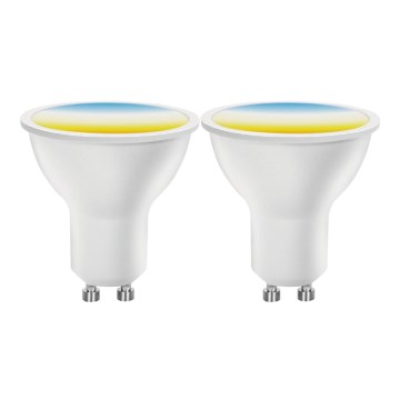 LOT 2x Ampoule à intensité variable LED MESH Smart GU10/6,5W/230V 2700-6500K + Télécommande - Aigostar
