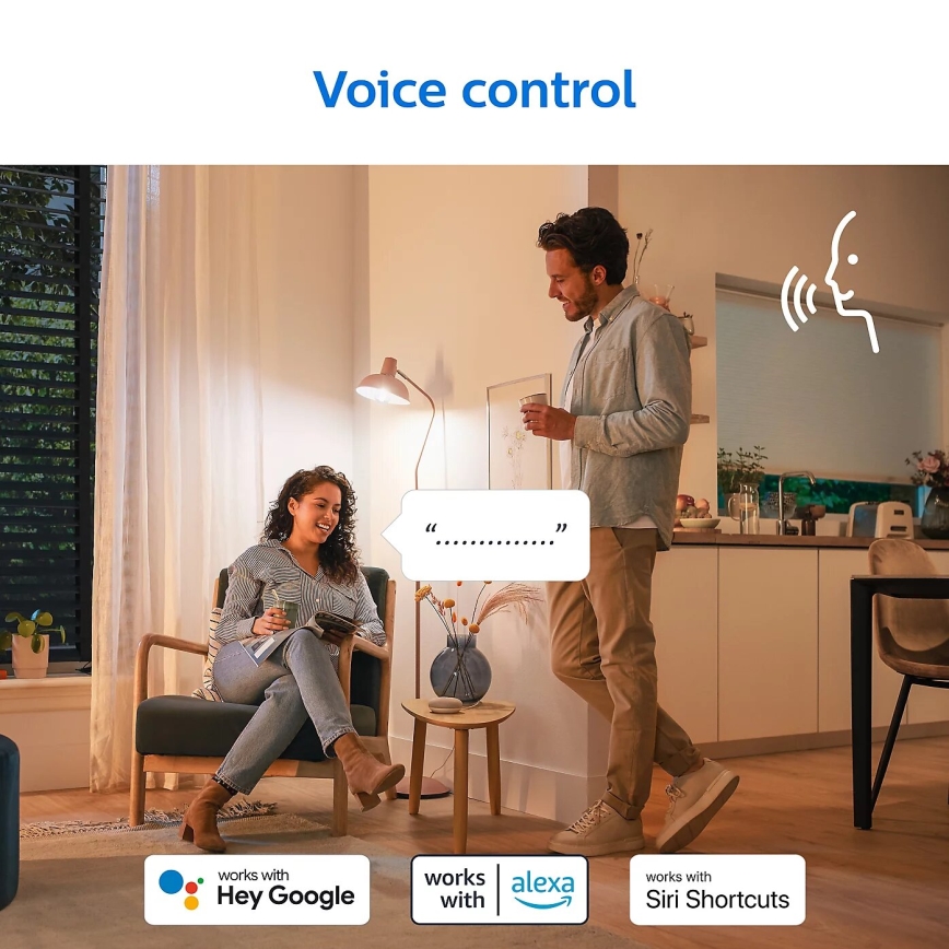 LOT 2x Ampoule à intensité variable LED Philips A60 E27/8W/230V Wi-Fi