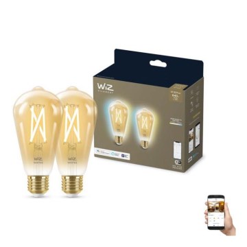 LOT 2x ampoule à intensité variable LED VINTAGE FILAMENT ST64 E27/6,7W/230V 2000-5000K Wi-Fi - WiZ
