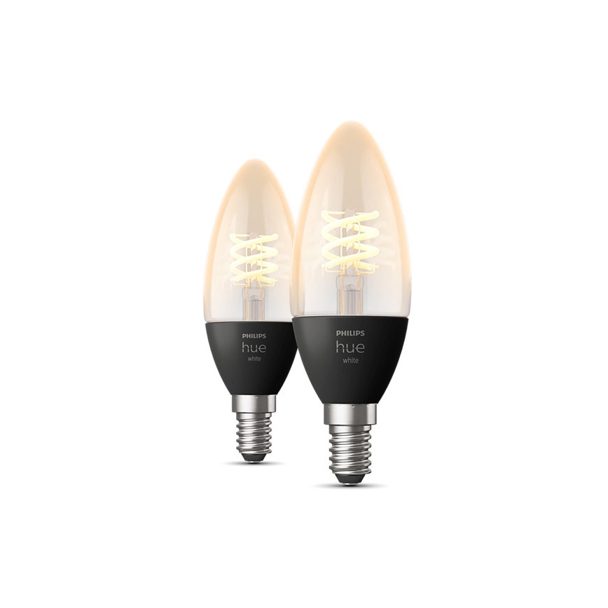 LOT 2x Ampoule LED à intensité variable Philips Hue WHITE FILAMENT E14/4,5W/230V 2100K