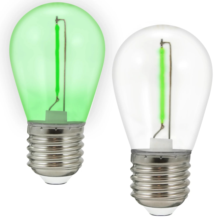 LOT 2x Ampoule LED PARTY E27/0,3W/36V vert