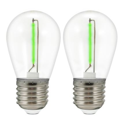 LOT 2x Ampoule LED PARTY E27/0,3W/36V vert