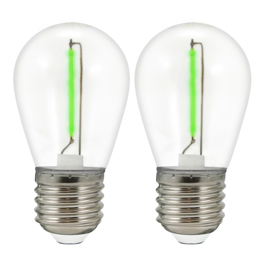 LOT 2x Ampoule LED PARTY E27/0,3W/36V vert
