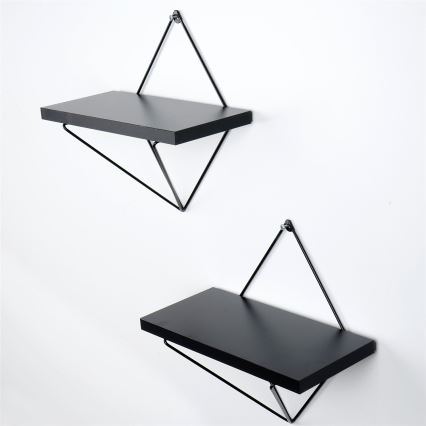 LOT 2x Etagère murale noire