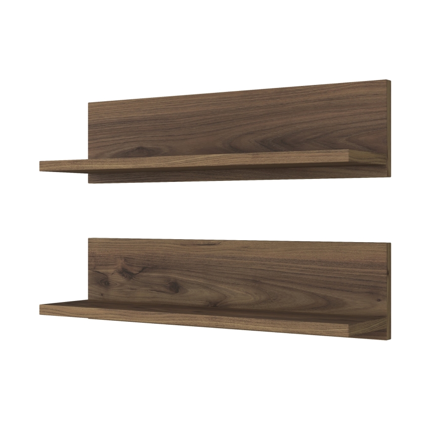 LOT 2x Étagère murale RANI 60x15 cm marron