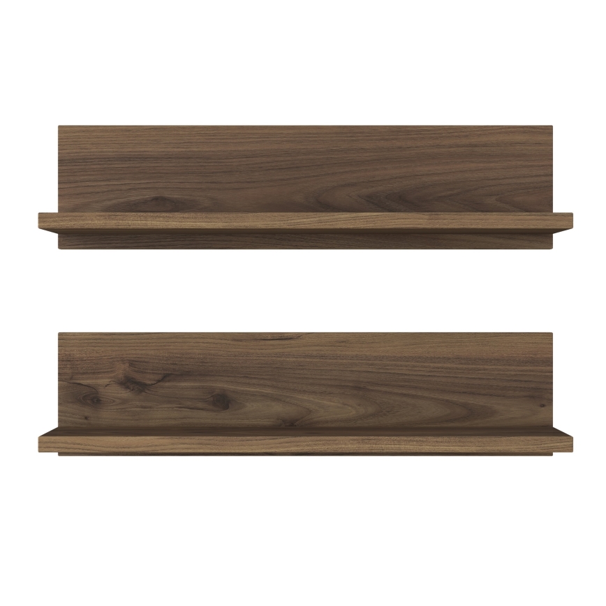 LOT 2x Étagère murale RANI 60x15 cm marron