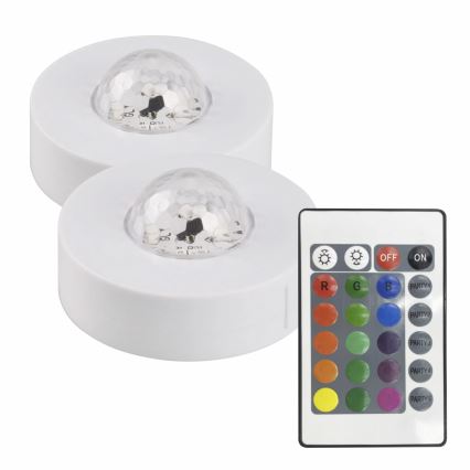 LOT 2x LED RGB à intensité variable lampe décorative FESTA 3xAAA/4,5V + télécommande