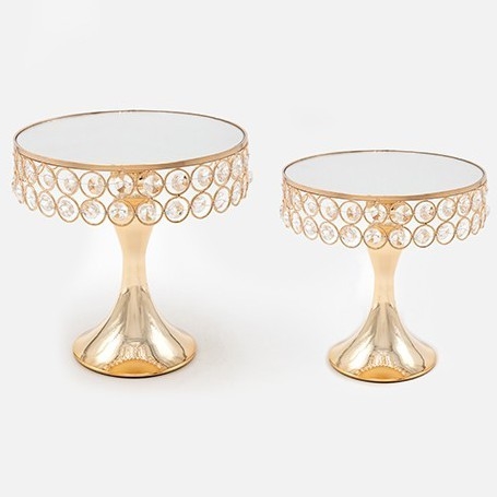 LOT 2x Plateau décoratif d. 20/25 cm doré