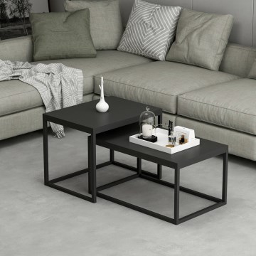LOT 2x Table basse LEKA noir