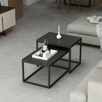 LOT 2x Table basse LEKA noir