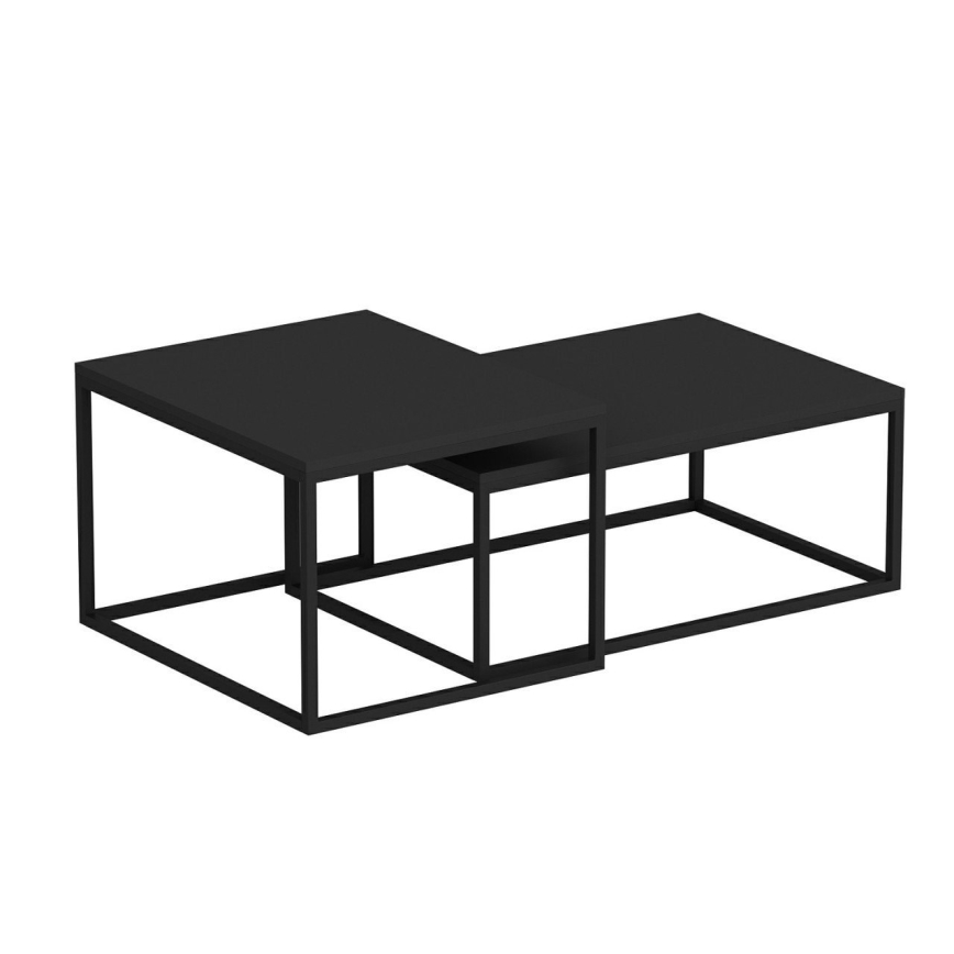 LOT 2x Table basse LEKA noir