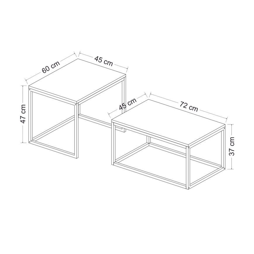 LOT 2x Table basse LEKA noir
