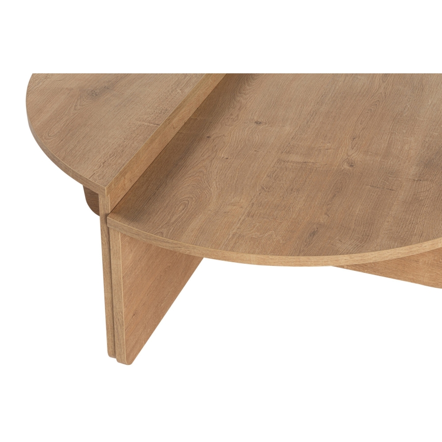 LOT 2x Table basse ORION chêne