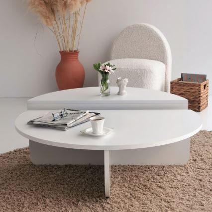 LOT 2x Table basse PODIUM blanc