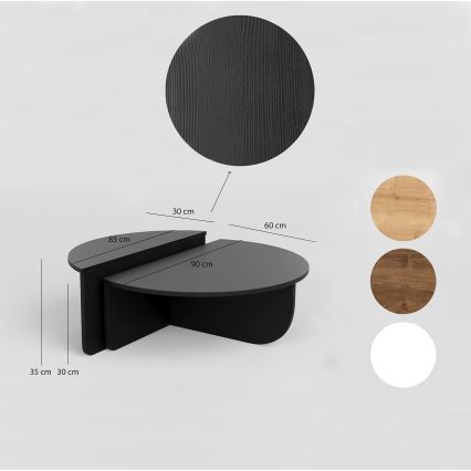 LOT 2x Table basse PODIUM noir