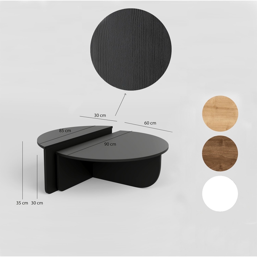 LOT 2x Table basse PODIUM noir