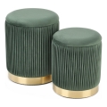 LOT 2x Tabouret MONTY d. 36/44 cm vert/doré