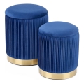 LOT 2x Tabouret MONTY d. 36/66 cm bleu/doré