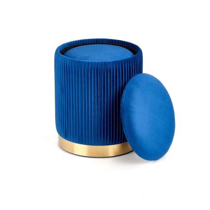 LOT 2x Tabouret MONTY d. 36/66 cm bleu/doré