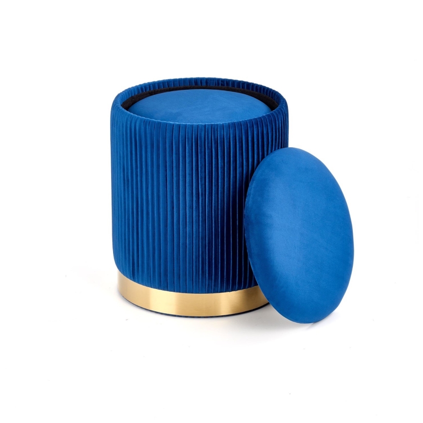 LOT 2x Tabouret MONTY d. 36/66 cm bleu/doré