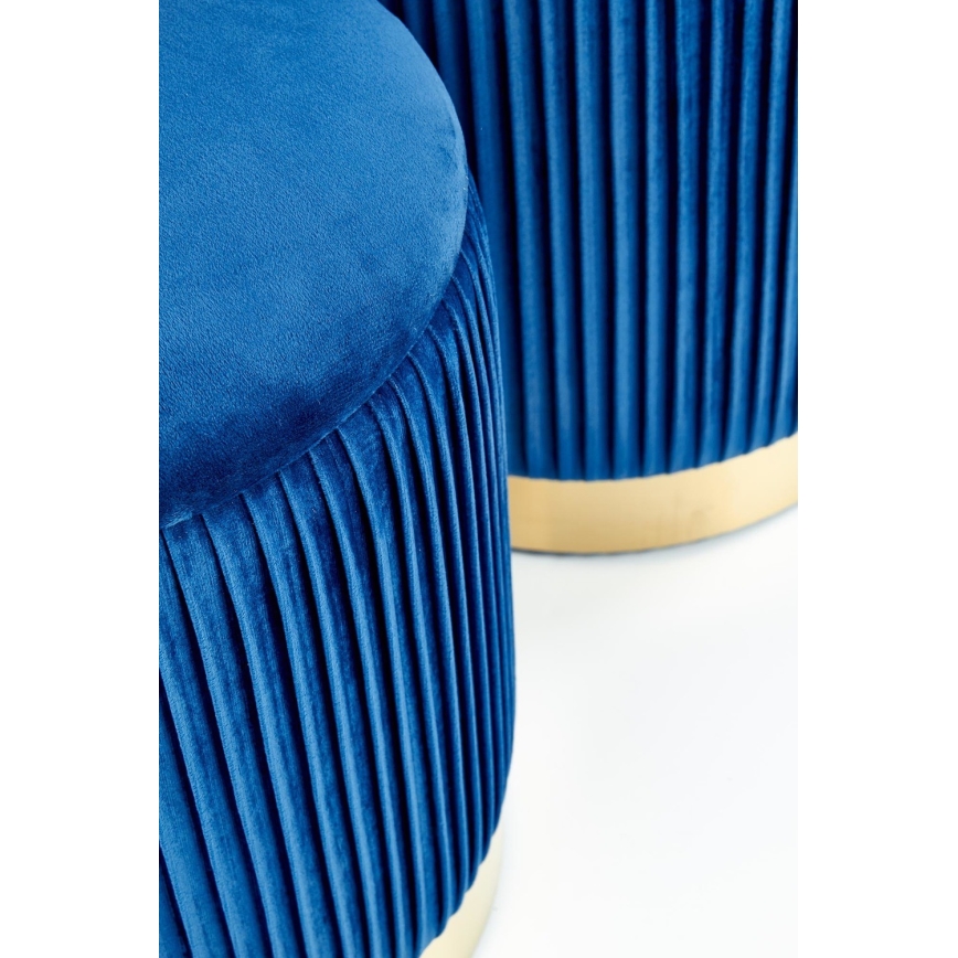 LOT 2x Tabouret MONTY d. 36/66 cm bleu/doré
