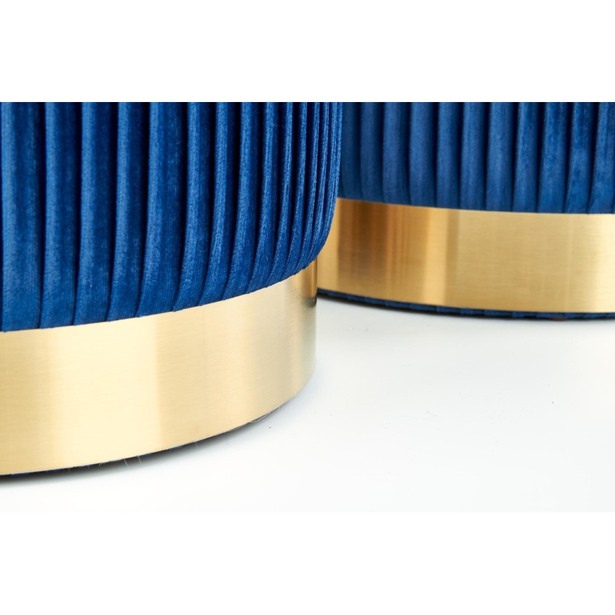 LOT 2x Tabouret MONTY d. 36/66 cm bleu/doré