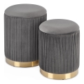 LOT 2x Tabouret MONTY d. 36/66 cm gris/doré