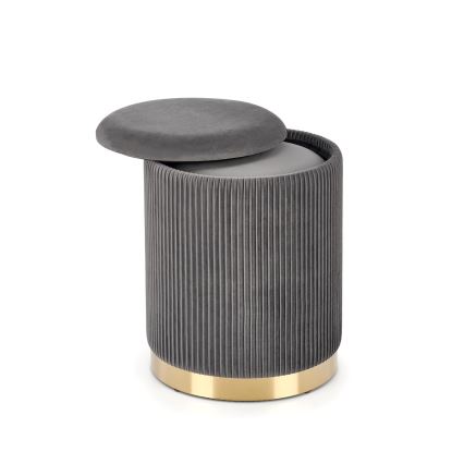 LOT 2x Tabouret MONTY d. 36/66 cm gris/doré