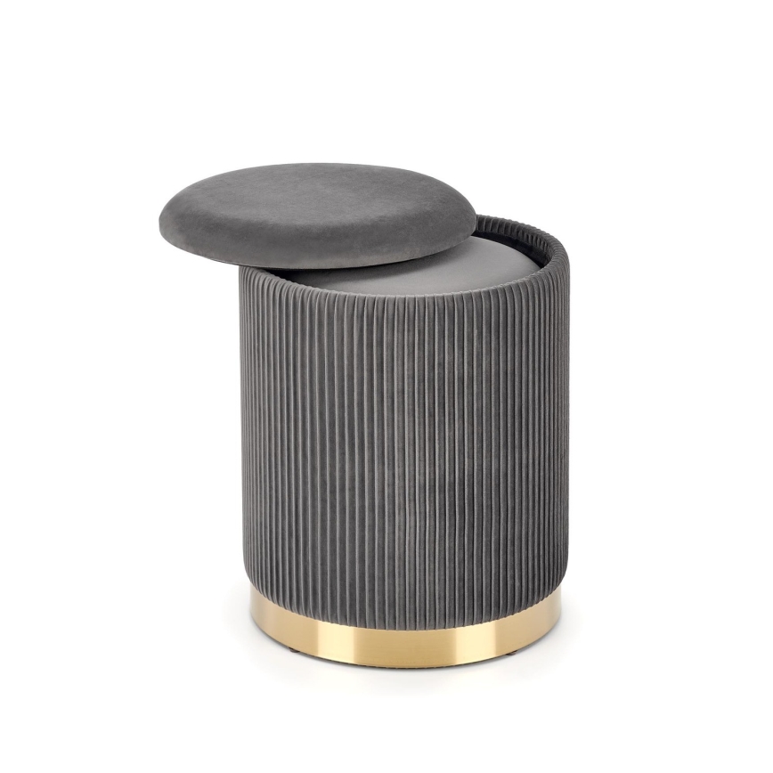 LOT 2x Tabouret MONTY d. 36/66 cm gris/doré