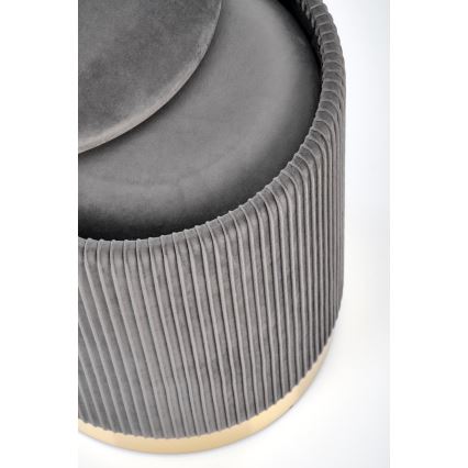 LOT 2x Tabouret MONTY d. 36/66 cm gris/doré