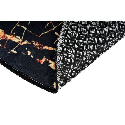 LOT 2x Tapis de salle de bains GOLDES 60/100 cm noir/doré