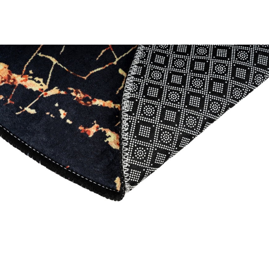 LOT 2x Tapis de salle de bains GOLDES 60/100 cm noir/doré