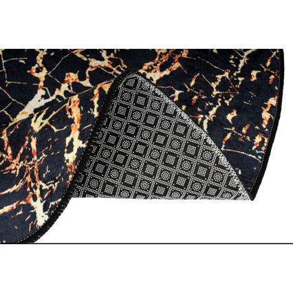 LOT 2x Tapis de salle de bains GOLDES 60/100 cm noir/doré