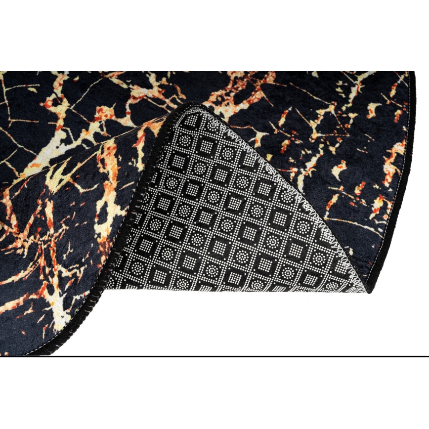 LOT 2x Tapis de salle de bains GOLDES 60/100 cm noir/doré