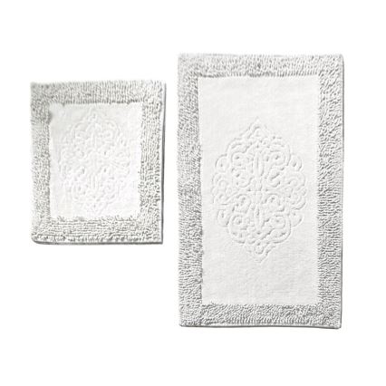 LOT 2x Tapis de salle de bains PIANTE 60/100 cm blanc